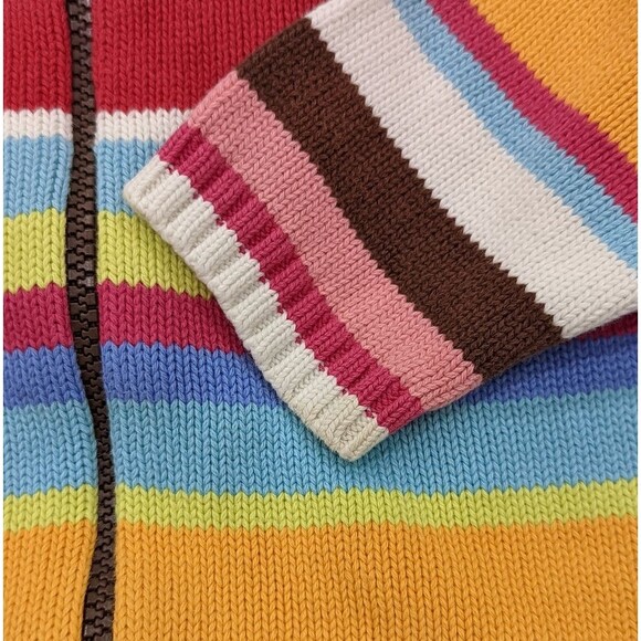 Gymboree Colorful Striped Cardigan Zipper Hooded Sweater Girls Size 2T - Picture 6 of 6